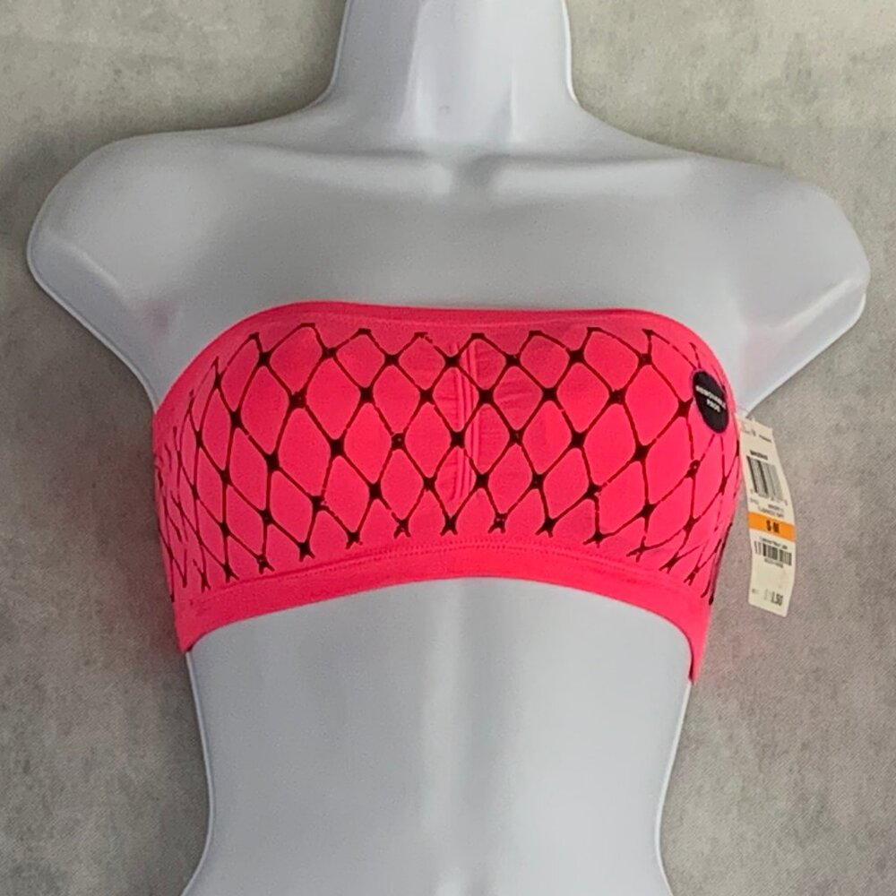 Material Girl Juniors Seamless Bandeau Top, Flashmode Pink, Small to Medium